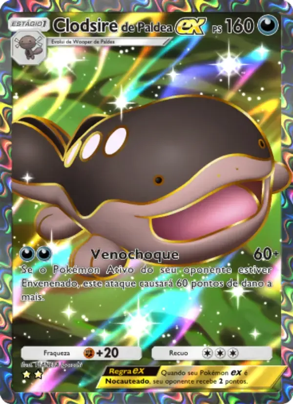 Paldean Clodsire ex card in Portuguese