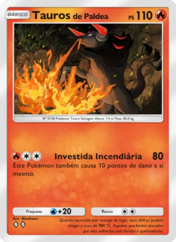Carte Paldean Tauros en Portugais