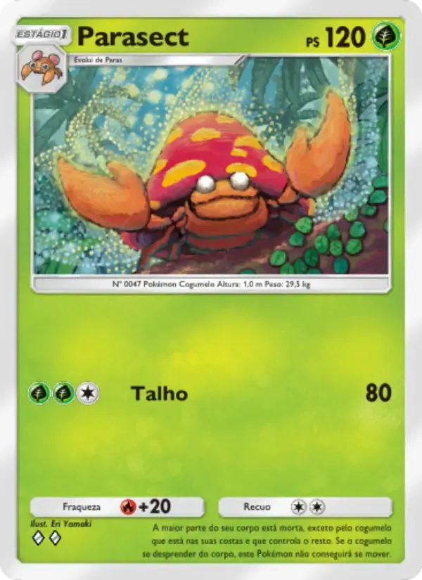 Parasect card in Portuguese