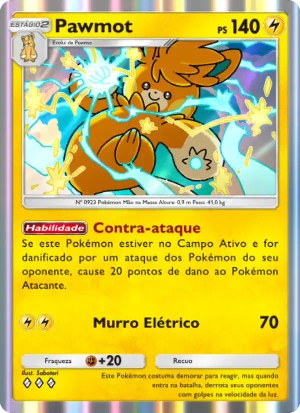 Pawmot card in Portuguese