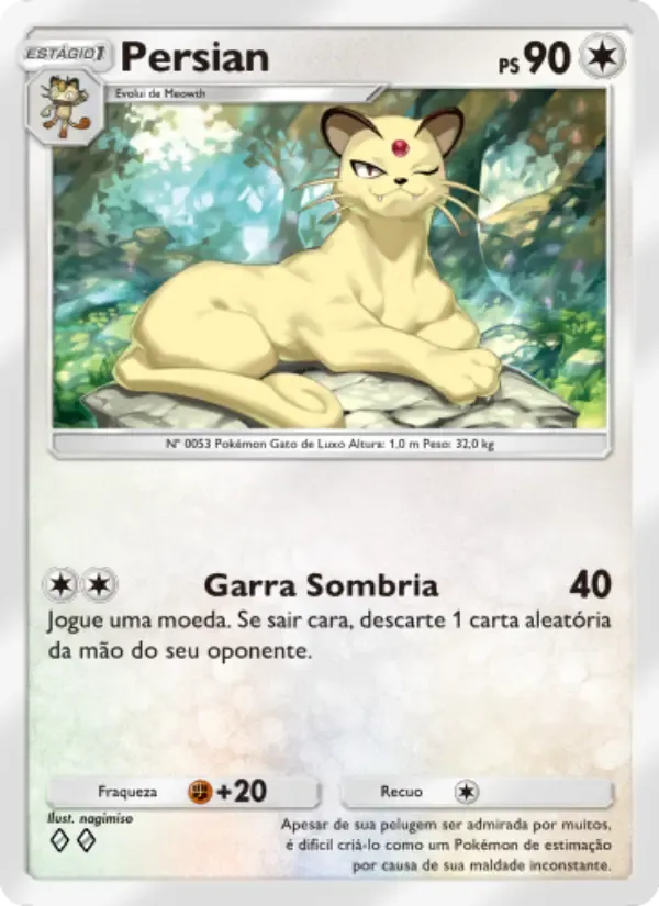 Persian card in Portuguese