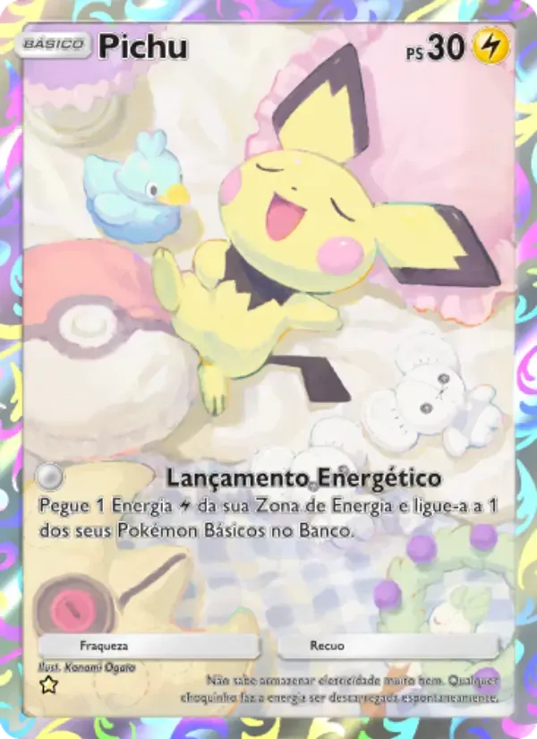 Pichu card in Portuguese