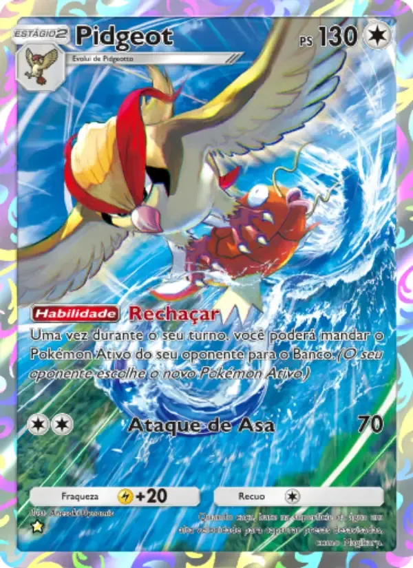 Pidgeot card in Portuguese