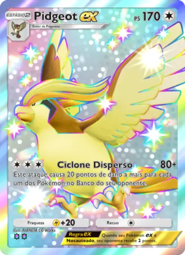 Pidgeot ex card in Portuguese