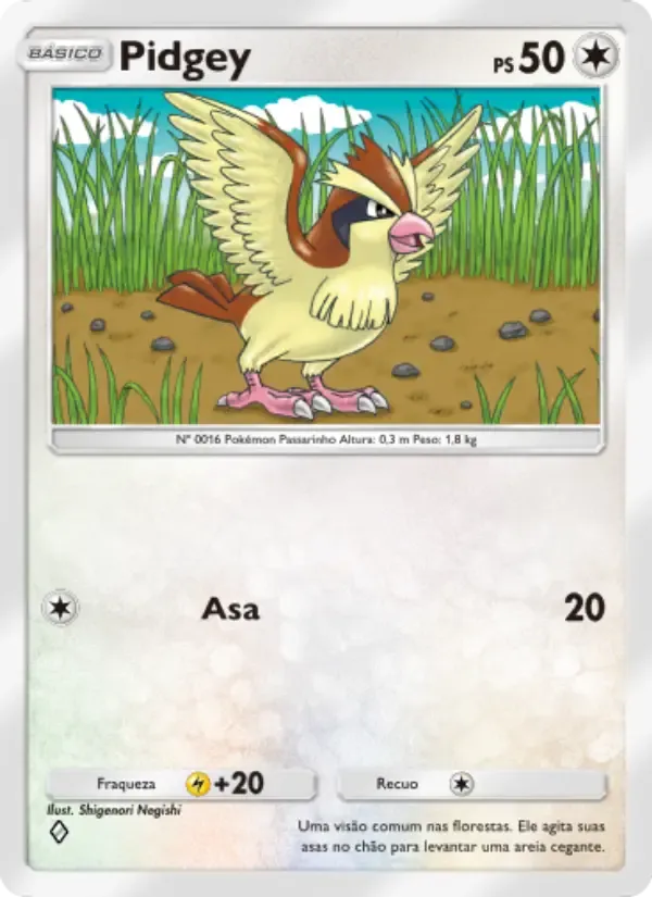 Pidgey card in Portuguese
