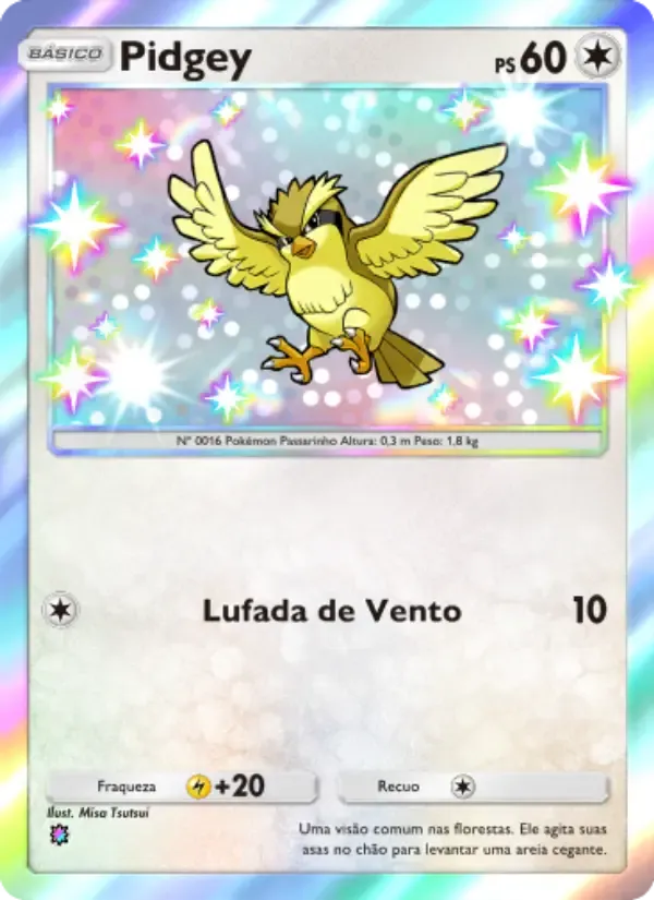 Pidgey card in Portuguese