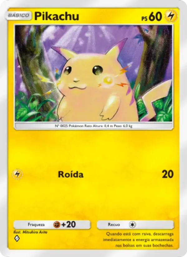 Pikachu card in Portuguese