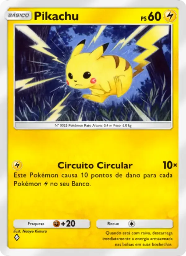 Pikachu card in Portuguese