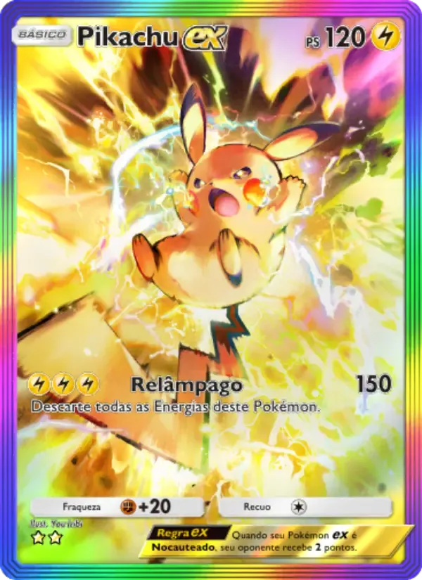 Pikachu ex card in Portuguese