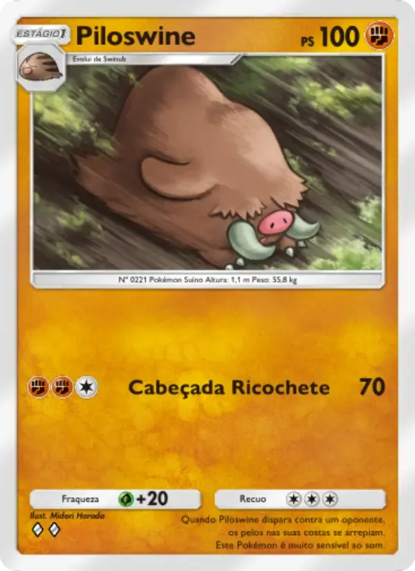Piloswine card in Portuguese