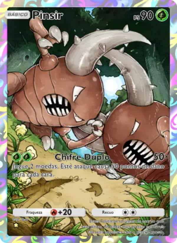 Pinsir card in Portuguese