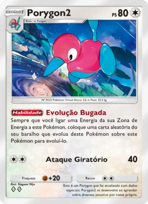 Porygon2 card in Portuguese