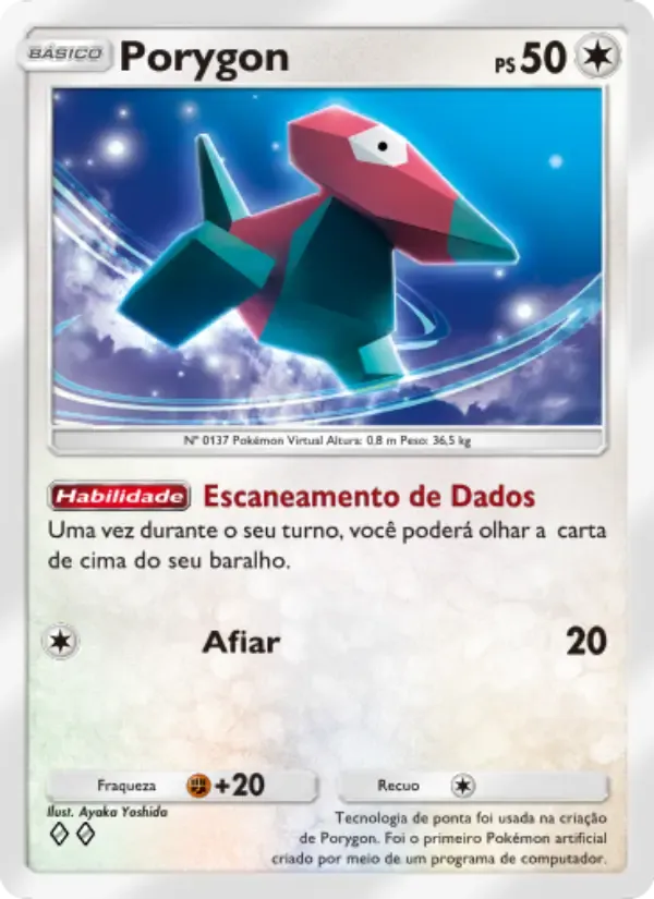 Porygon card in Portuguese