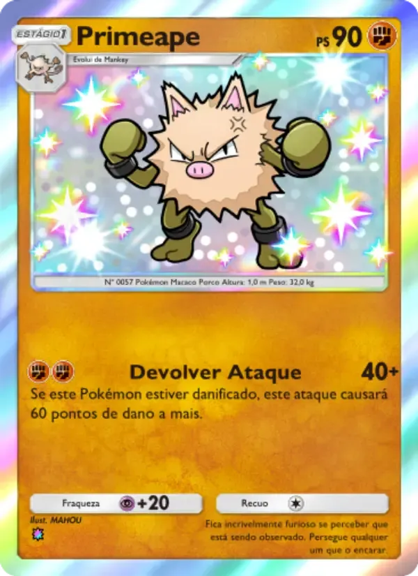 Primeape card in Portuguese