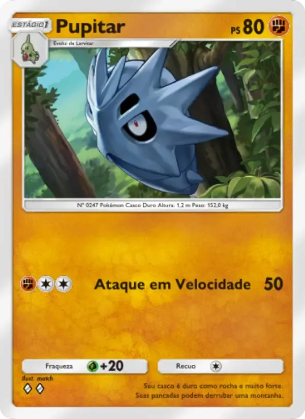 Pupitar card in Portuguese
