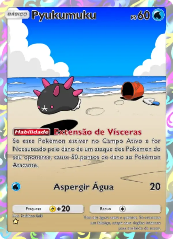 Pyukumuku card in Portuguese
