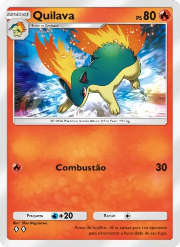 Quilava card in Portuguese