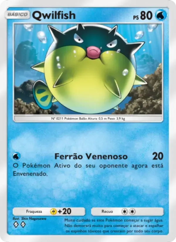 Qwilfish card in Portuguese