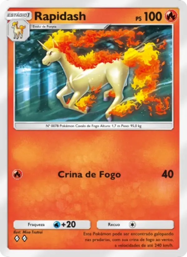 Rapidash card in Portuguese