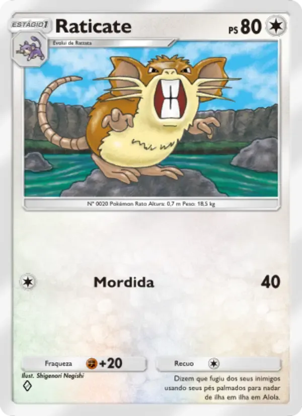 Raticate card in Portuguese