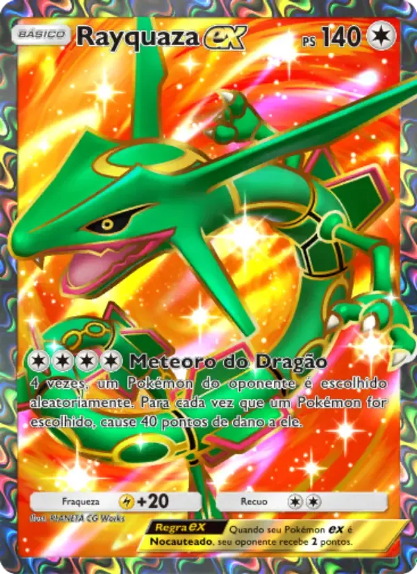 Rayquaza ex card in Portuguese