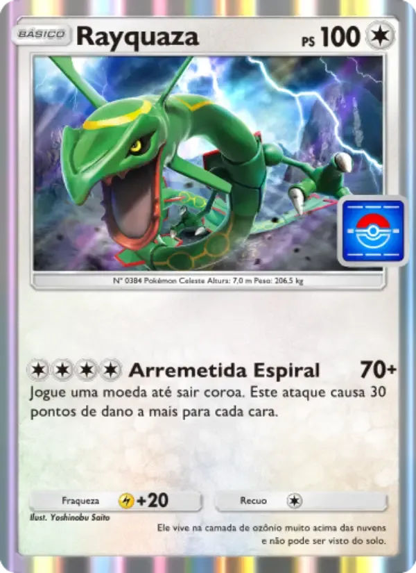 Rayquaza card in Portuguese
