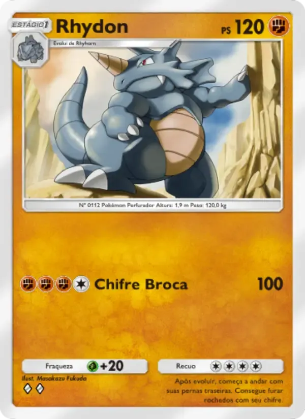 Rhydon card in Portuguese