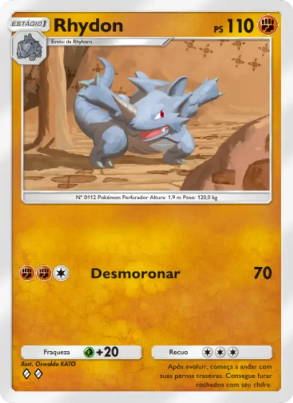 Rhydon card in Portuguese