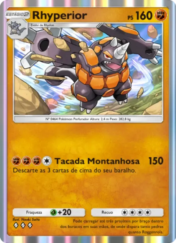 Rhyperior card in Portuguese