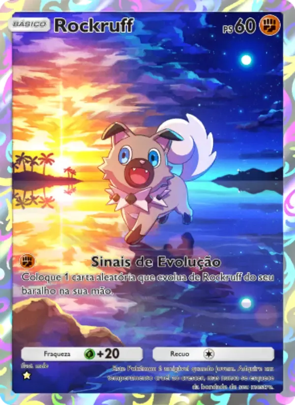 Rockruff card in Portuguese