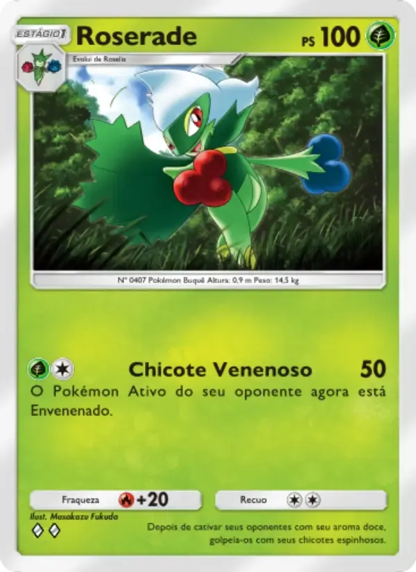 Roserade card in Portuguese