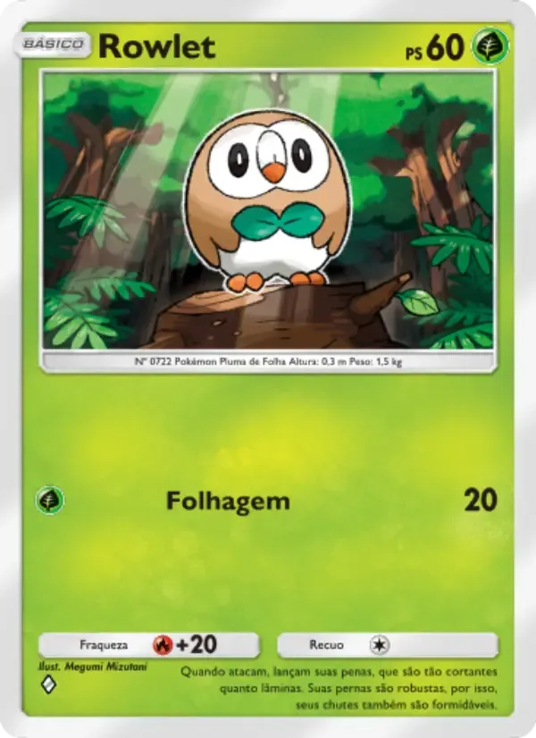 Rowlet card in Portuguese