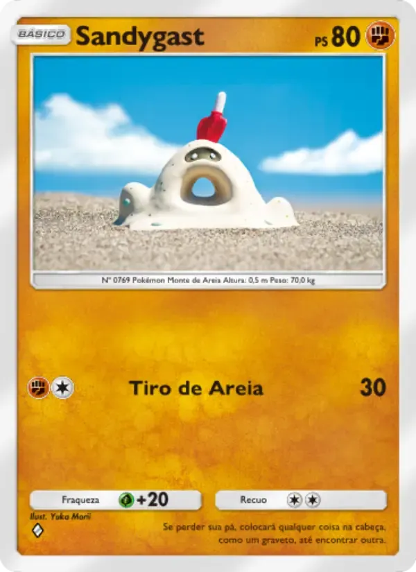 Sandygast card in Portuguese