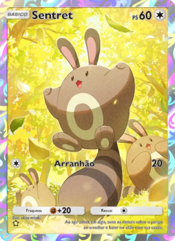 Sentret card in Portuguese