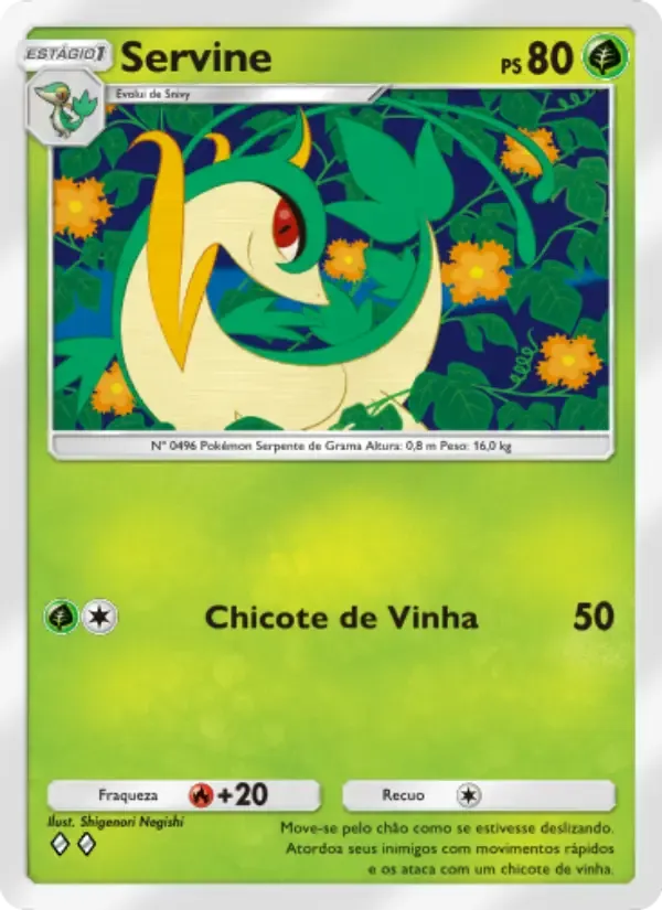 Servine card in Portuguese