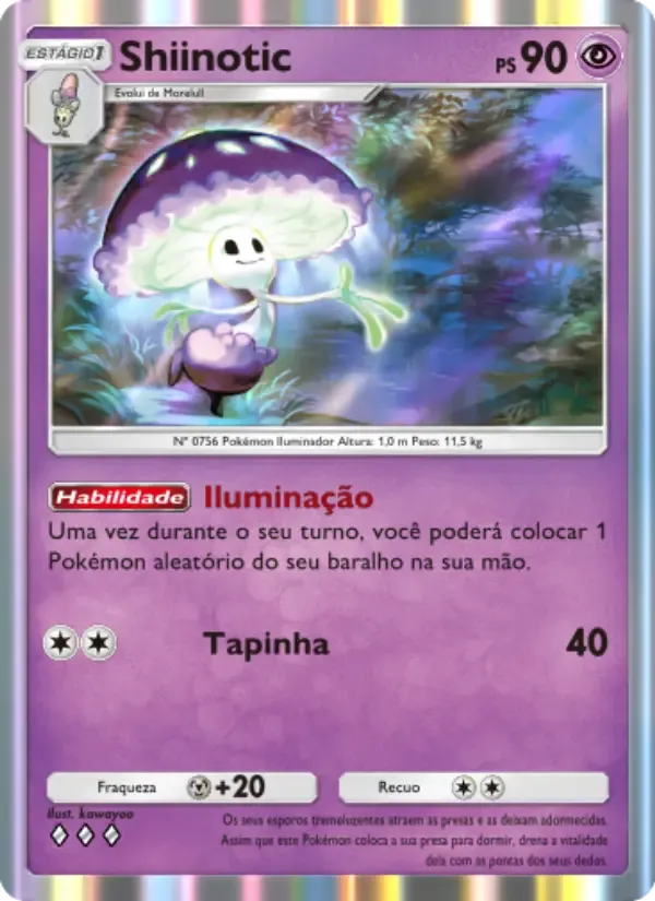 Shiinotic card in Portuguese