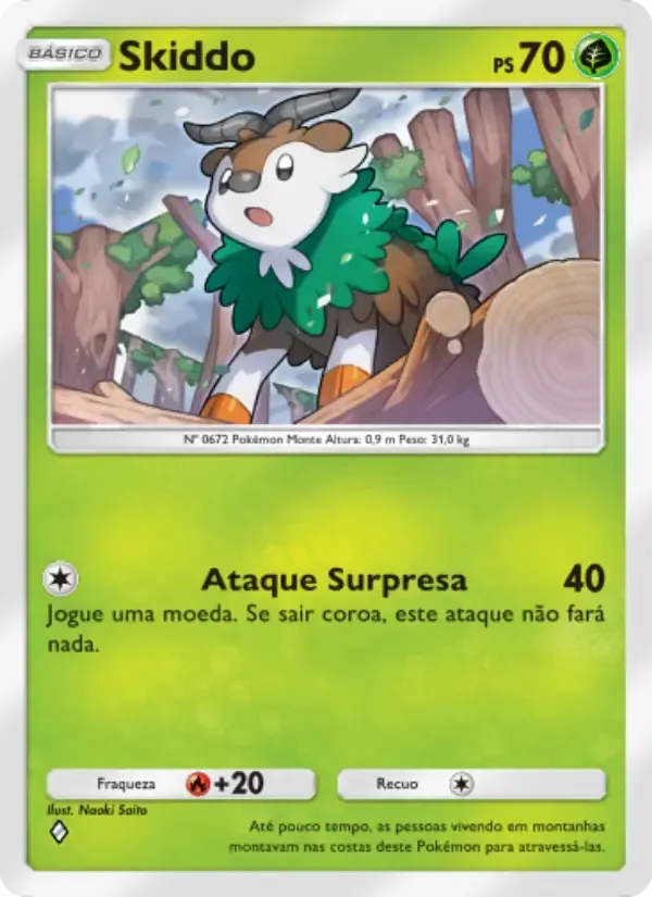 Skiddo card in Portuguese