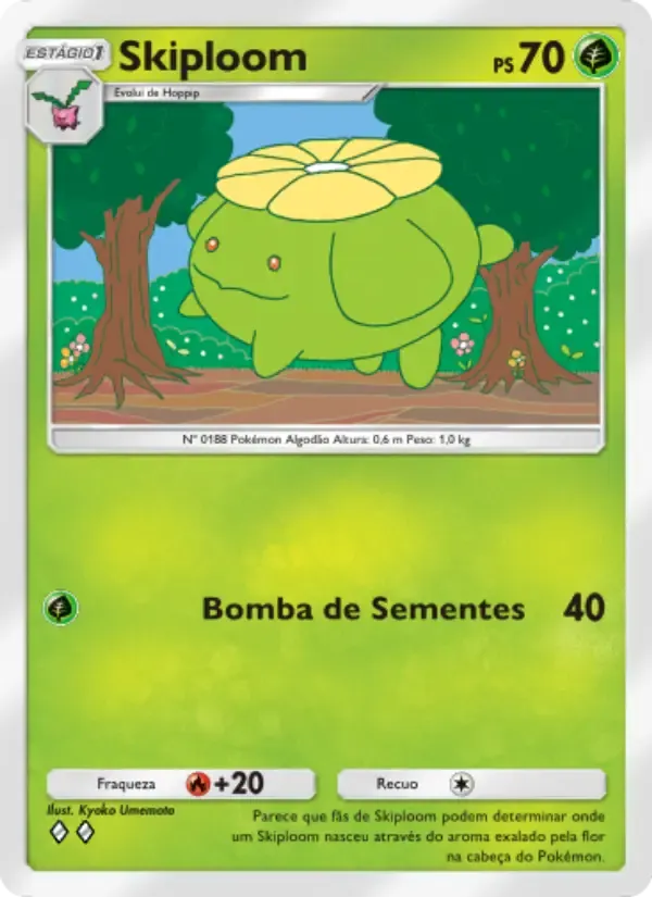 Skiploom card in Portuguese