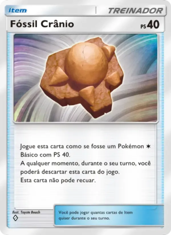 Skull Fossil card in Portuguese