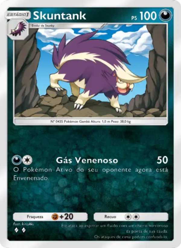 Skuntank card in Portuguese