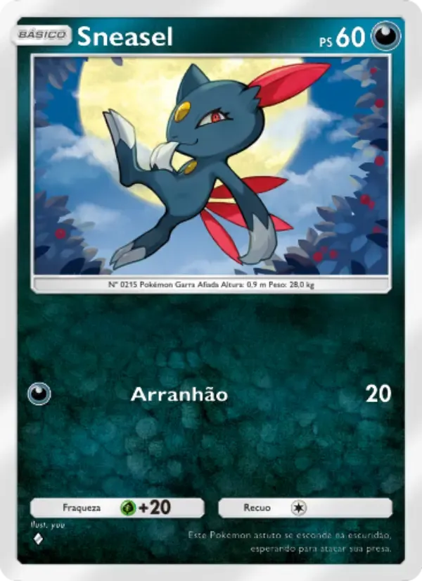 Sneasel card in Portuguese