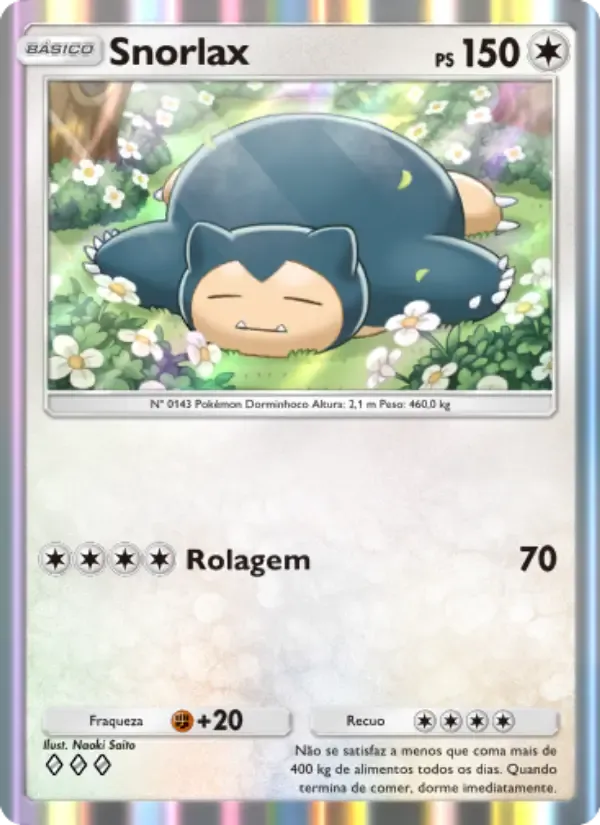 Snorlax card in Portuguese