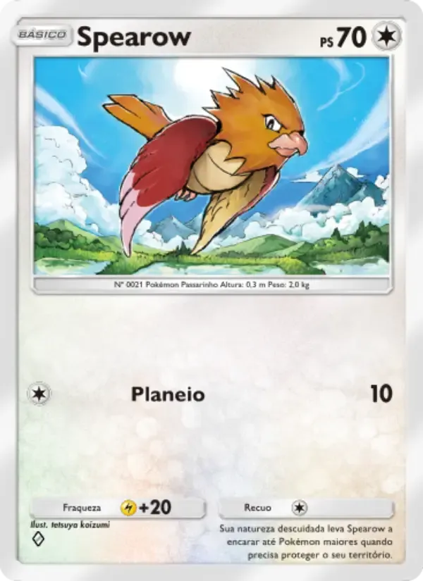 Spearow card in Portuguese