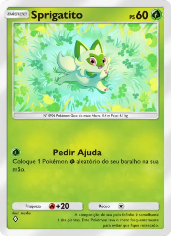 Sprigatito card in Portuguese