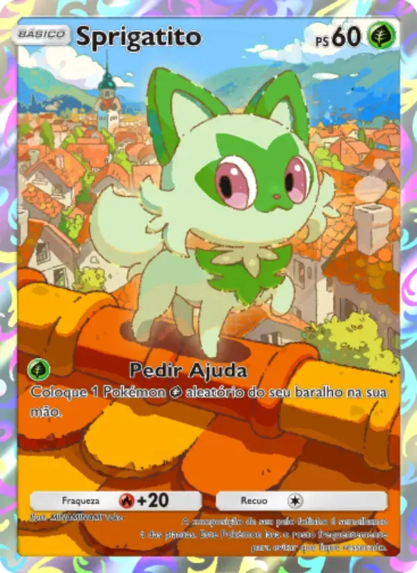 Sprigatito card in Portuguese