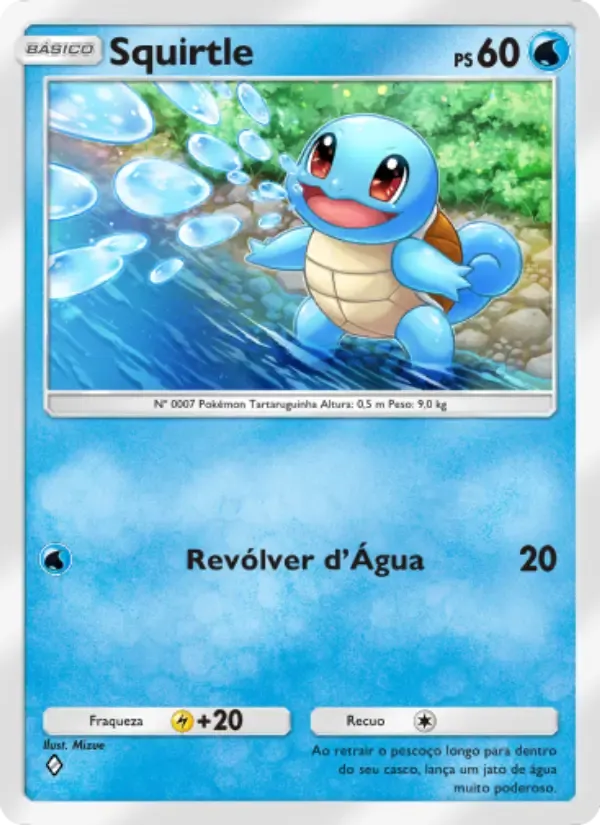Squirtle card in Portuguese