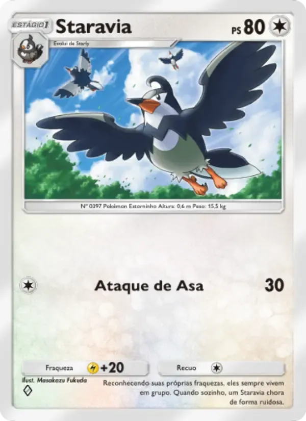 포르투갈어로 된 Staravia 카드