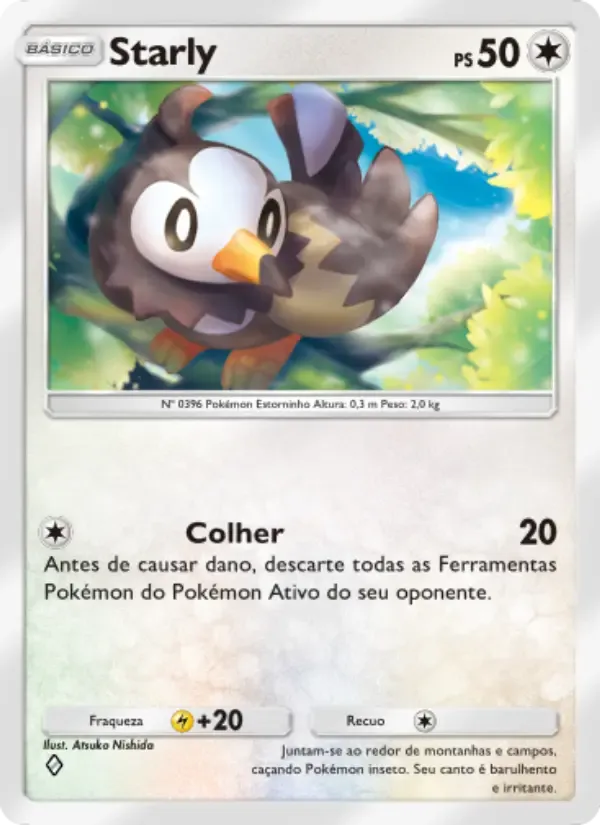 Starly card in Portuguese