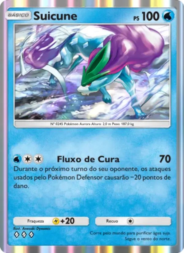 Suicune card in Portuguese