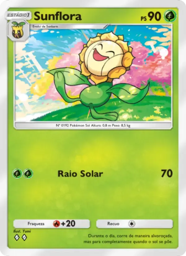 Sunflora card in Portuguese